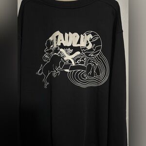 Good American Black Taurus Graphic Crewneck Sweater